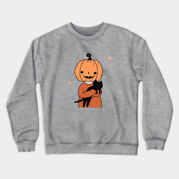 Pumpkin Friend Crewneck Sweatshirt by Little Spooky Studio